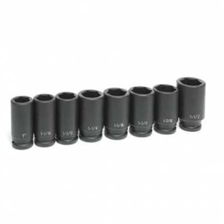 Grey Pneumatic Corp. GY8034 .75 In. Drive SAE Impact Socket Set - 8 Pieces